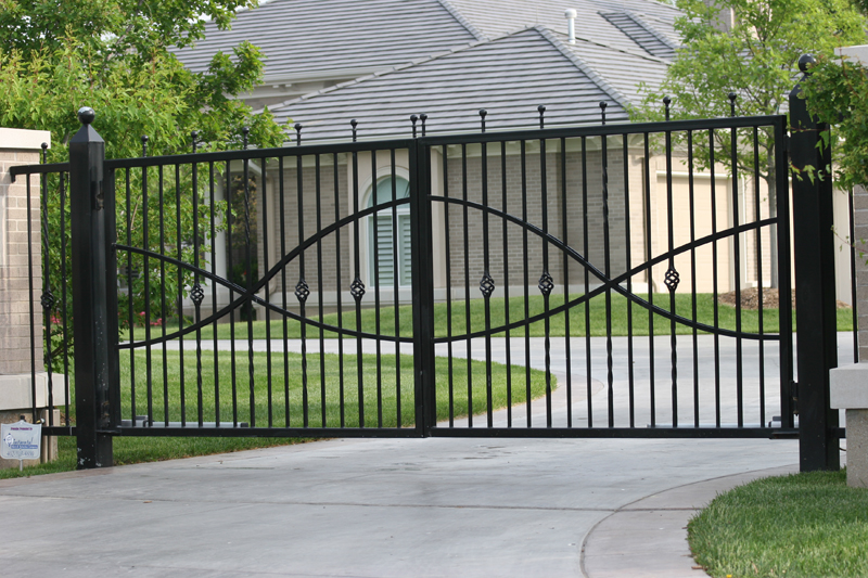 American Fence Company Sioux Falls, South Dakota - Custom Gates, 1307 Estate gate with Jesus fish